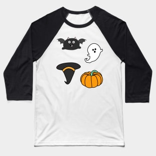 Bat, Witch, Ghost, Pumkin - Halloween Lover Sticker pack Baseball T-Shirt